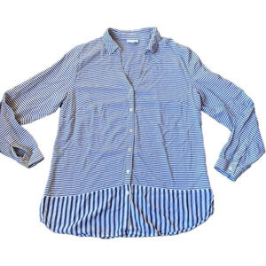 J. Jill | Multi-Stripe Print V-Neck Button-up Size Medium